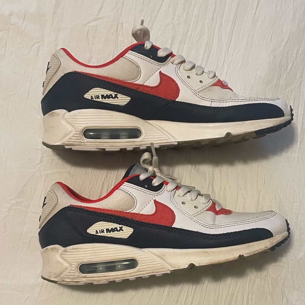 Nike Air Max 90 red white and blue